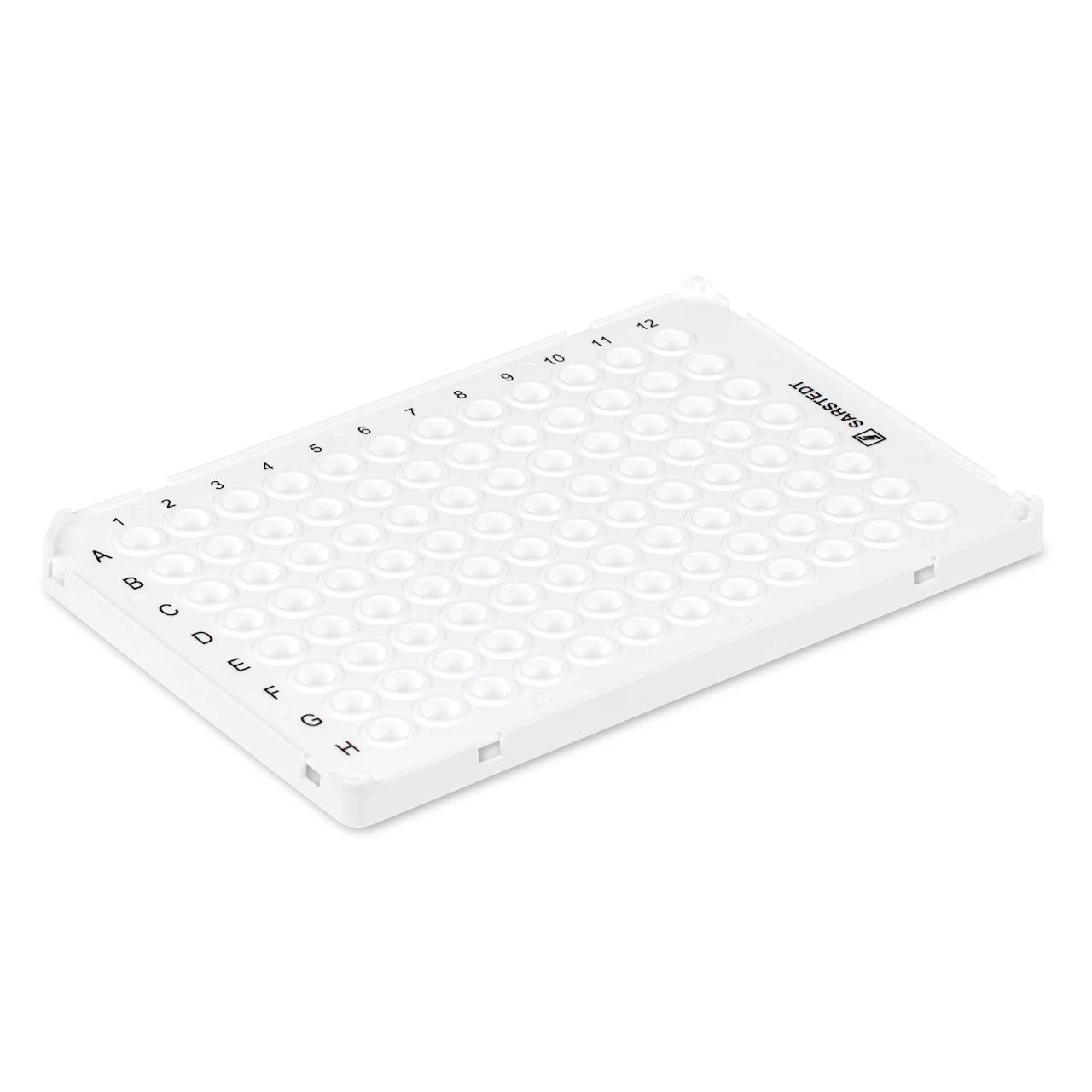 Plaque PCR demi-jupe, 96 puits, blanc, Low profile, 100 µl, PCR Performance Tested, PP