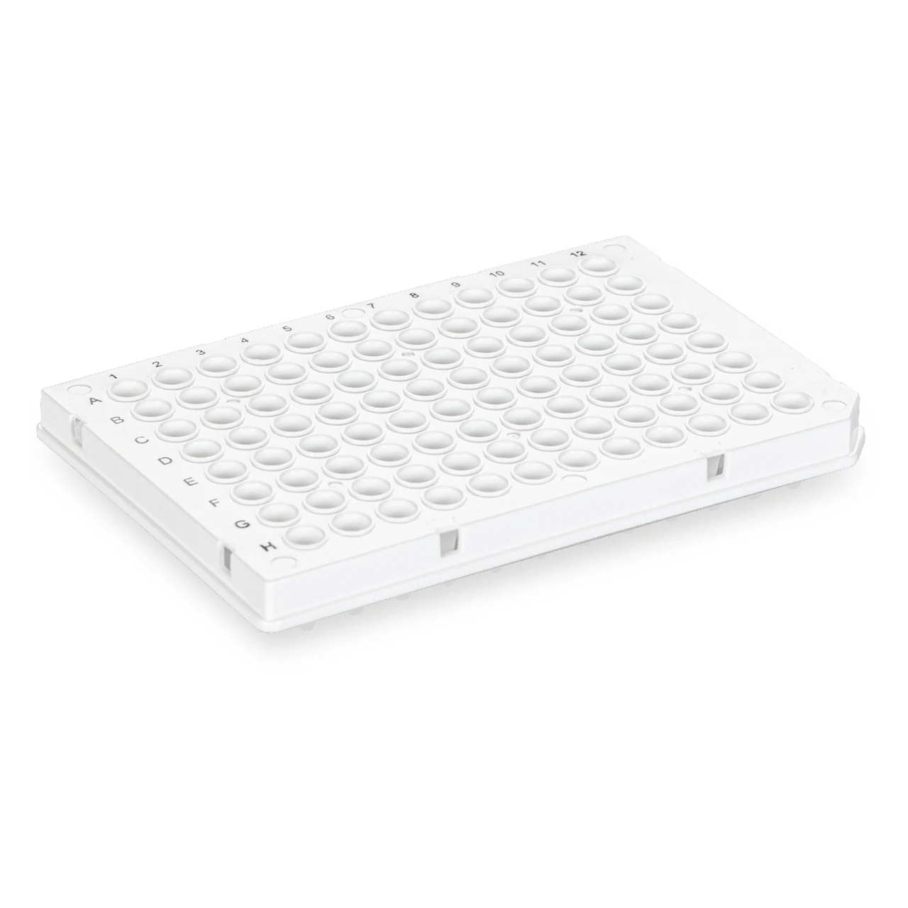 Plaque PCR demi-jupe, 96 puits, blanc, Low profile, 100 µl, PCR Performance Tested, PP