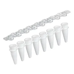 PCR strip of 8, 100 µl, PCR Performance Tested, white, PP, flat cap