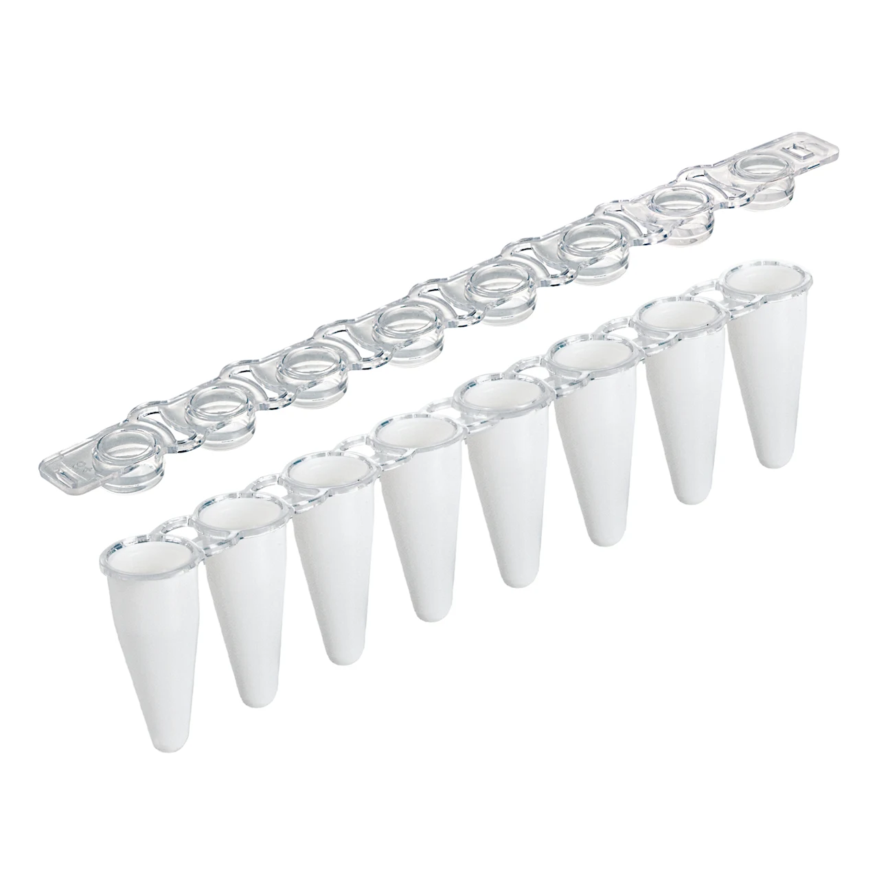 PCR strip of 8, 100 µl, PCR Performance Tested, white, PP, flat cap