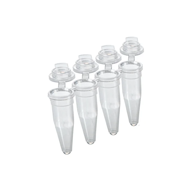 4 стрипа ПЦР, 200 µl, PCR Performance Tested, прозрачн(-ая), PP, плоская крышка