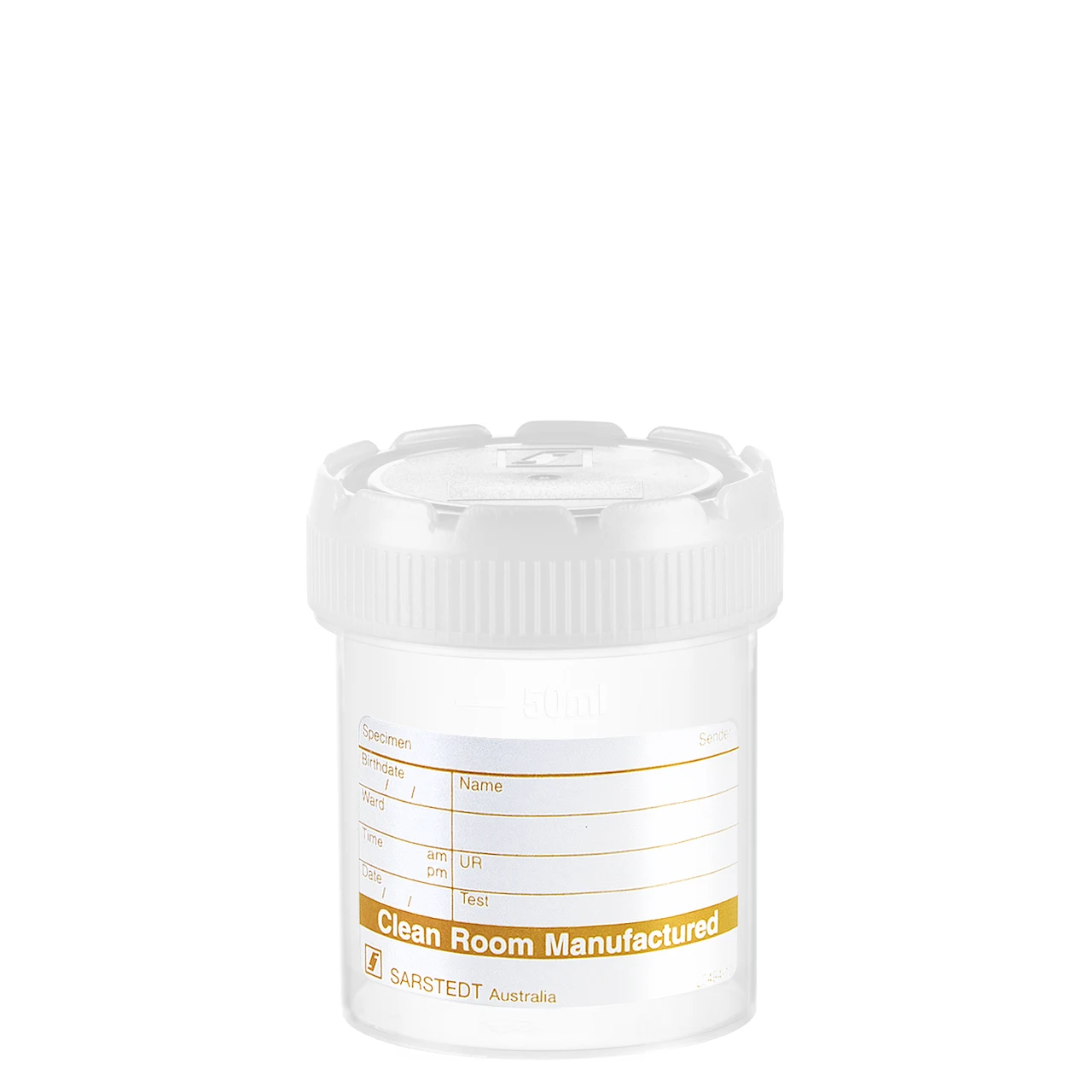 Multi-purpose container, max. volume: 70 ml, (LxØ): 55 x 44 mm, graduated, PP, translucent, with paper label