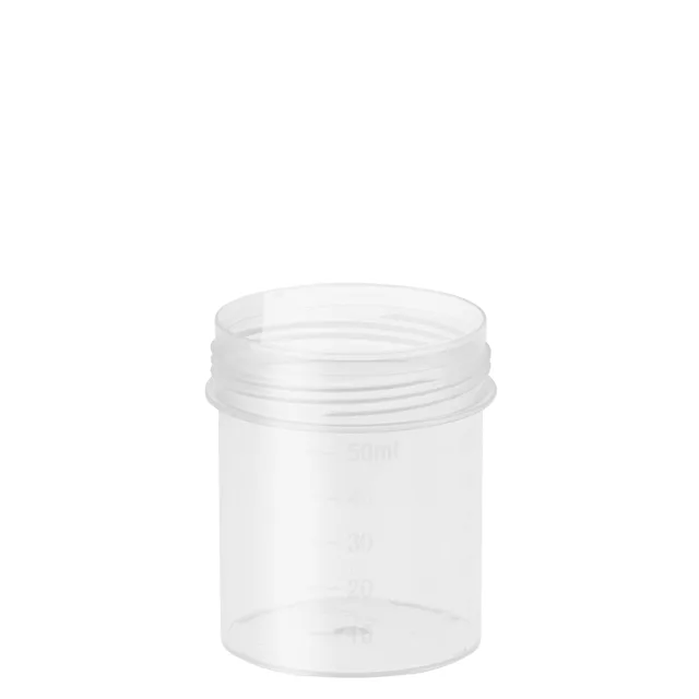 Copo multiuso, volume máx.: 70 ml, (CxØ): 55 x 44 mm, para tampa de rosca 45mm, graduado, PP, translúcido