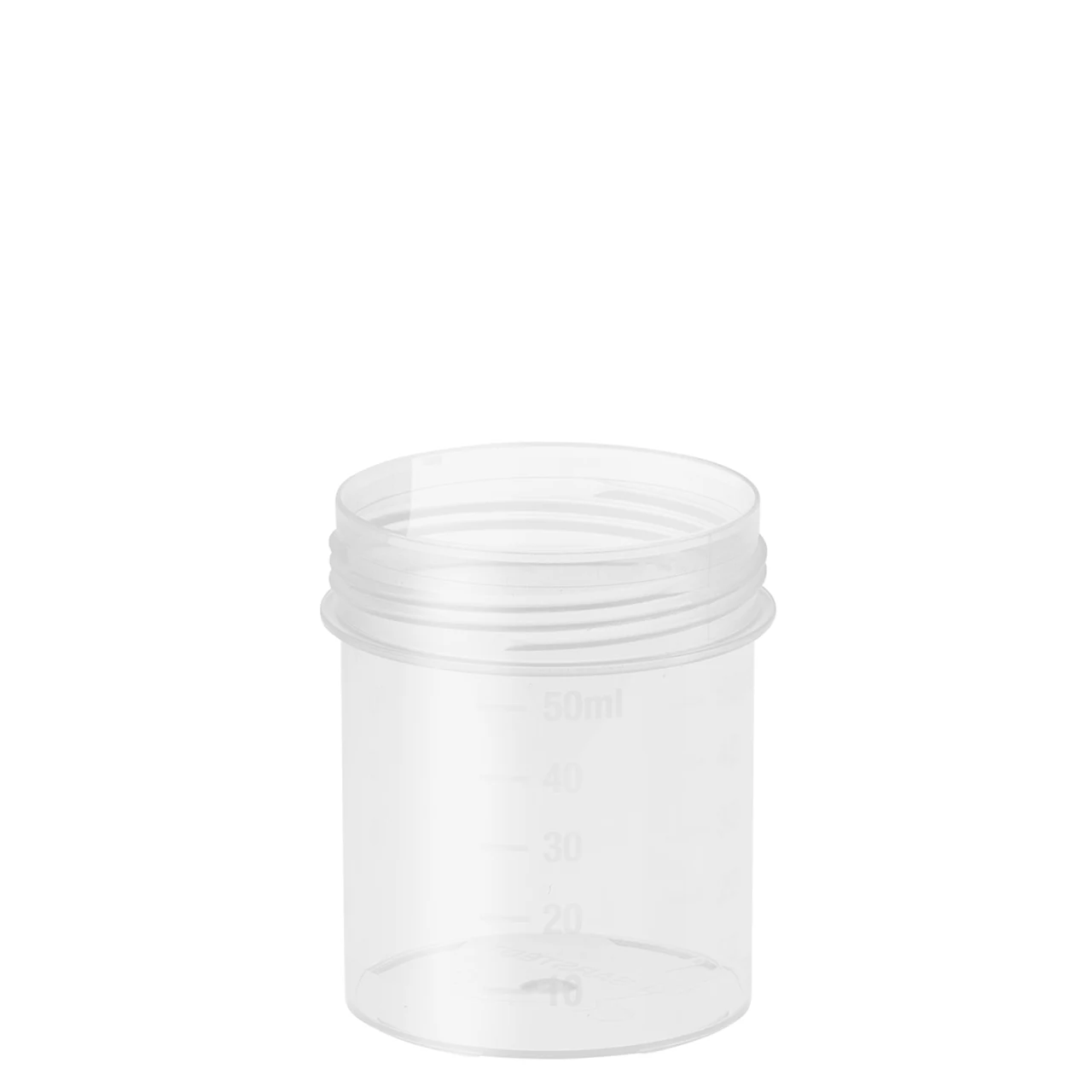 Multi-purpose container, max. volume: 70 ml, (LxØ): 55 x 44 mm, for screw cap 45 mm, graduated, PP, translucent