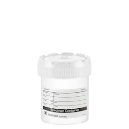 Multi-purpose container, max. volume: 70 ml, (LxØ): 55 x 44 mm, graduated, PP, translucent, with paper label