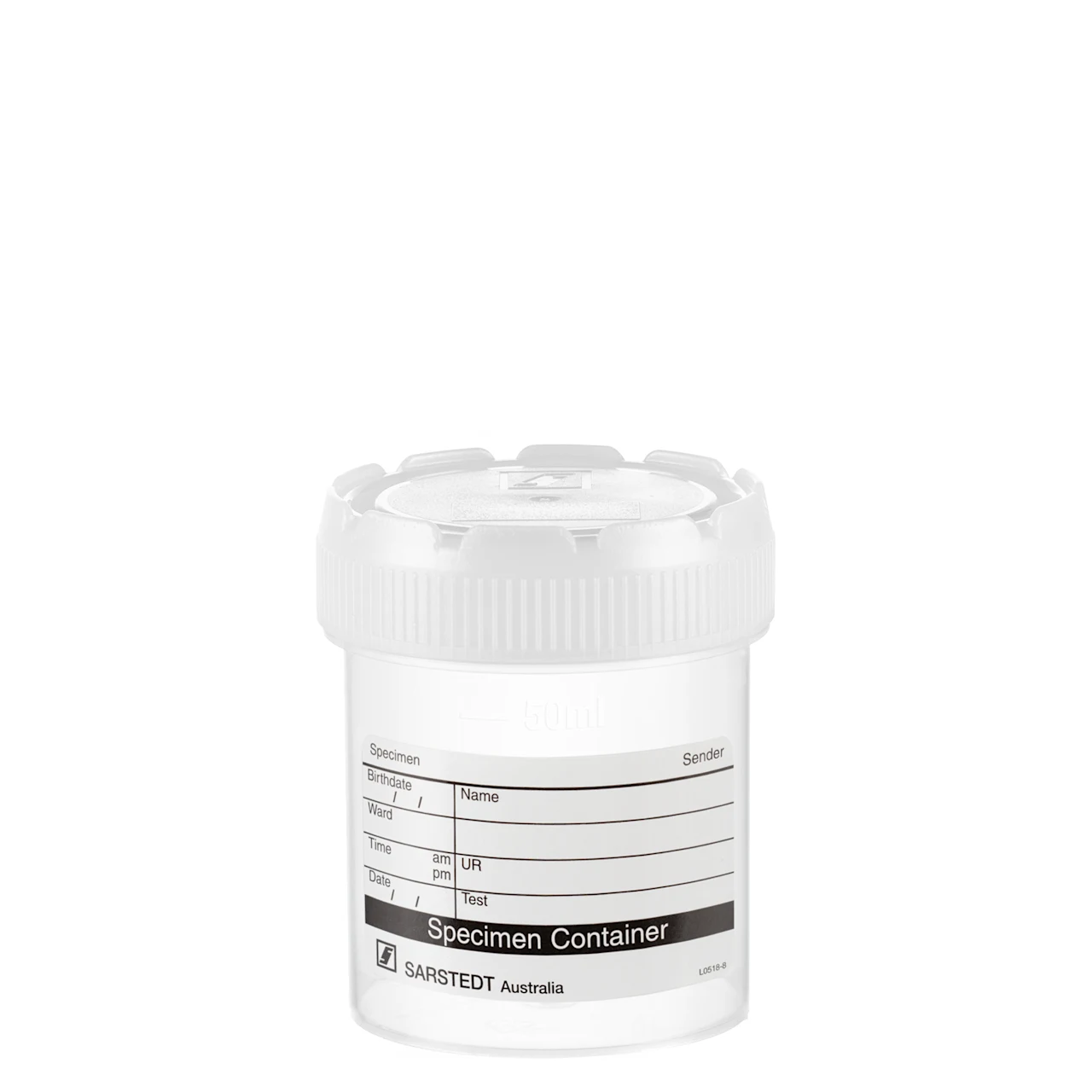 Многоцелевой контейнер, макс. объем: 70 мл, (ВxØ): 55 x 44 мм, да, PP, полупрозрачный, с бумажной этикеткой