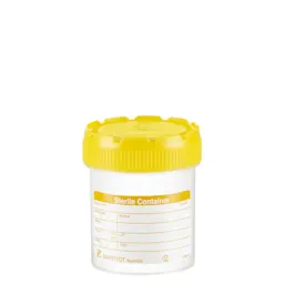 Multi-purpose container, max. volume: 70 ml, (LxØ): 55 x 44 mm, graduated, PP, transparent, with paper label