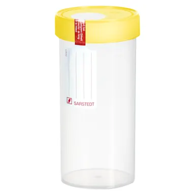 Multi-purpose container, max. volume: 500 ml, (LxØ): 150 x 70 mm, graduated, PP, transparent, with safety label