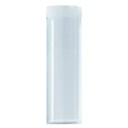 Mailing container, transparent, construction: round, length: 85 mm, Ø opening: 30 mm, without cap