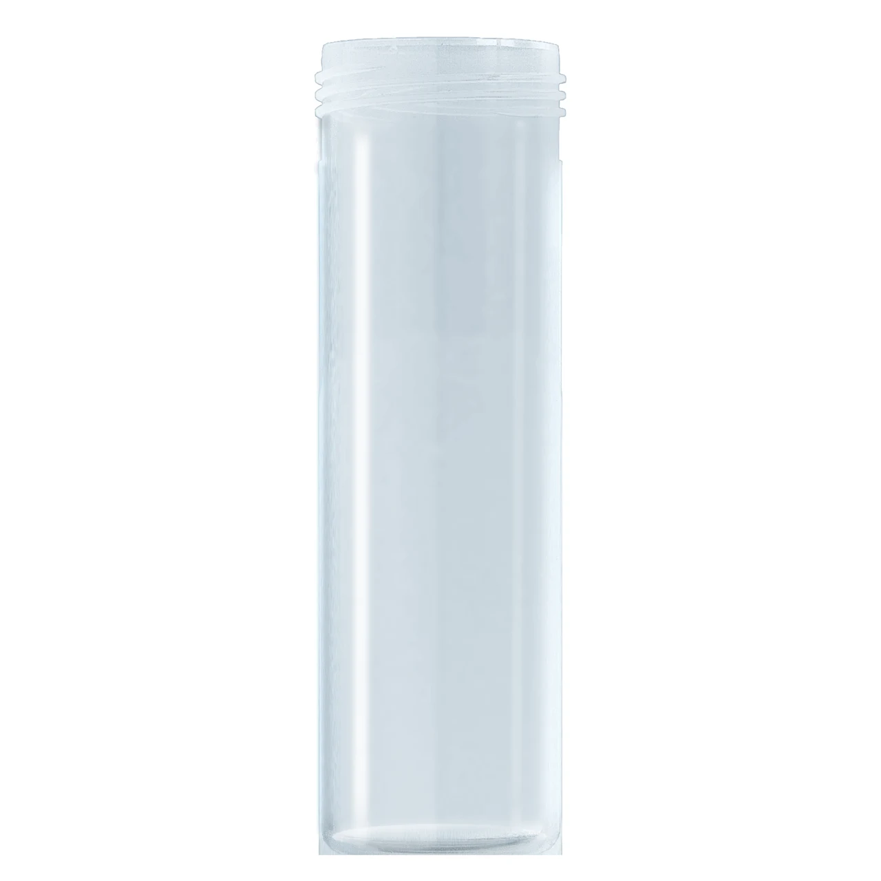 Mailing container, transparent, construction: round, length: 85 mm, Ø opening: 30 mm, without cap