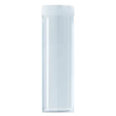 Mailing container, transparent, construction: round, length: 85 mm, Ø opening: 30 mm, without cap