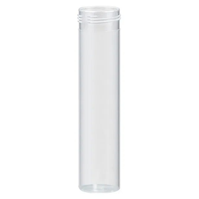 Mailing container, transparent, construction: round, length: 126 mm, Ø opening: 30 mm, without cap