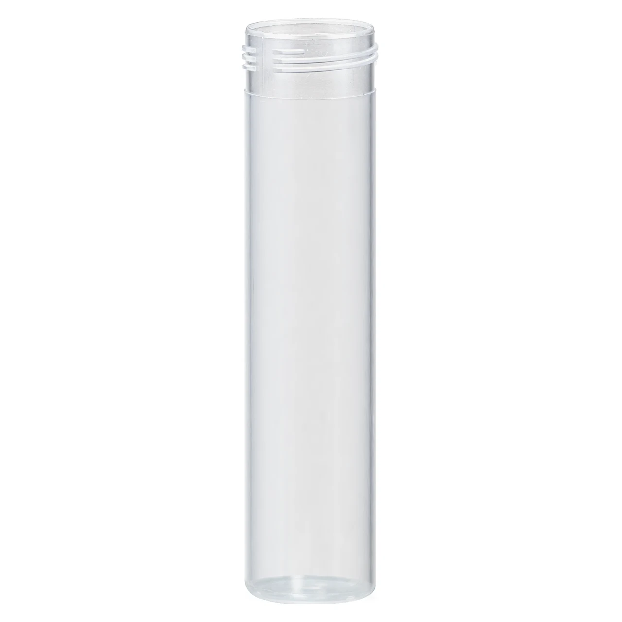Mailing container, transparent, construction: round, length: 126 mm, Ø opening: 30 mm, without cap