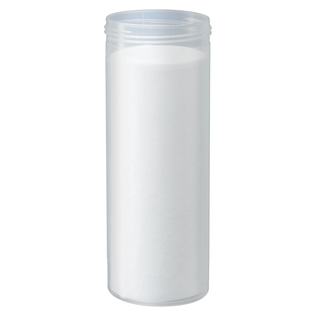 Mailing container, transparent, construction: round, with absorbent liner, length: 114 mm, Ø opening: 44 mm, without cap