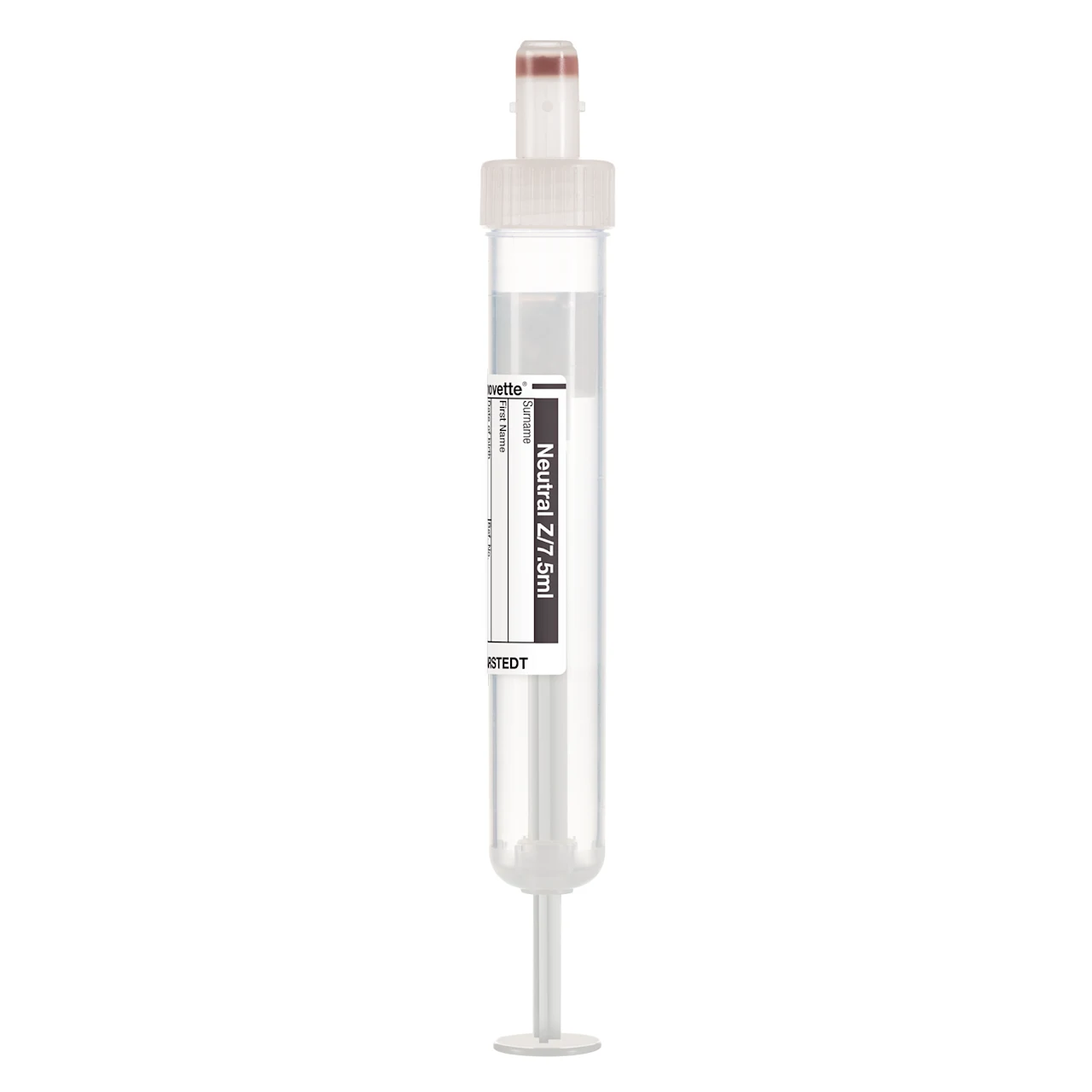 S-Monovette® 中性Z, 7,5 ml, キャップ 白, (LxØ)： 92 x 15 mm, 紙ラベル付き