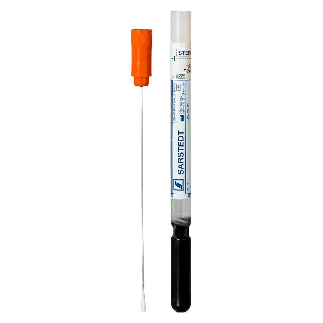 Hisopo, Gel Amies con carbón, material de la varilla: Aluminio
