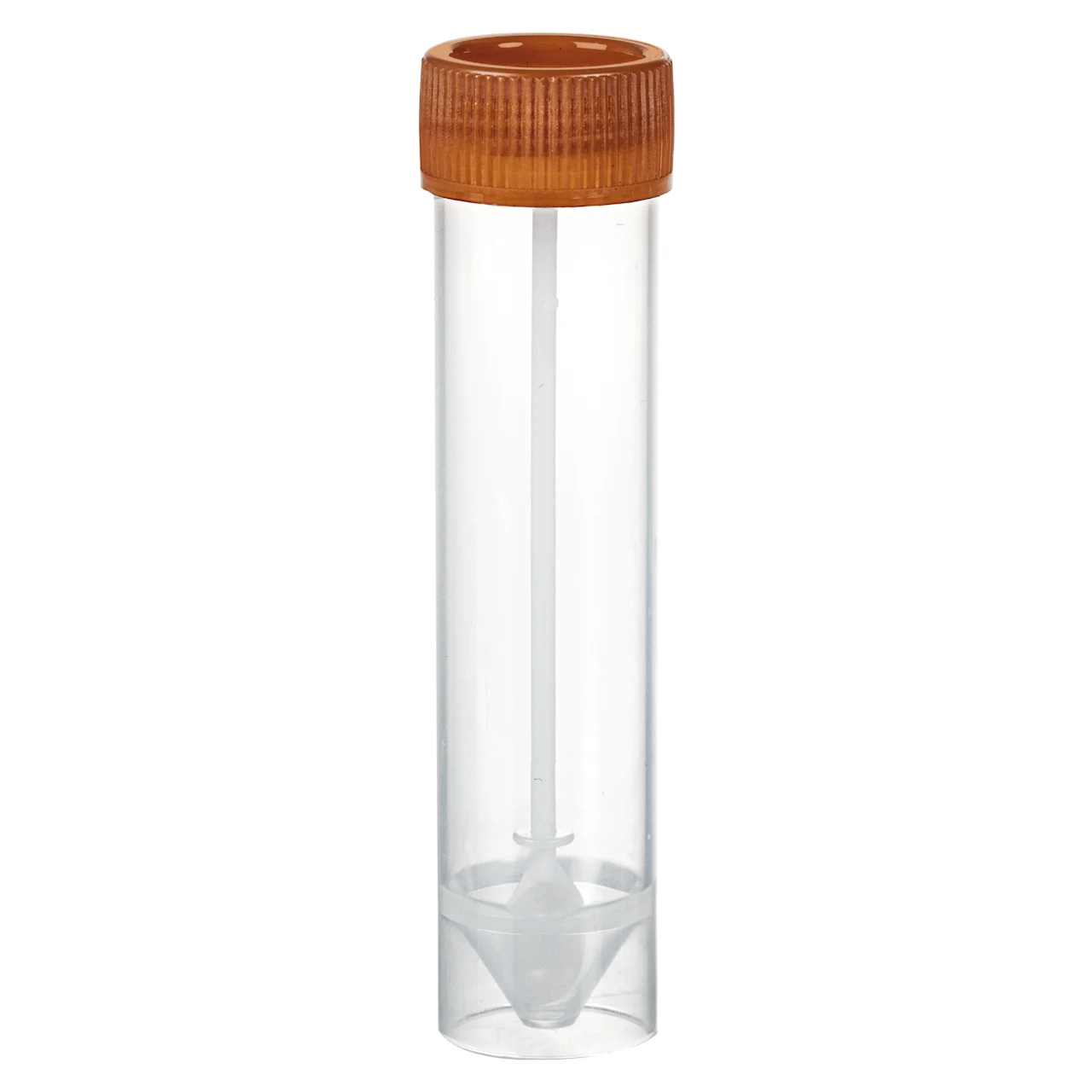 Faeces tube, with spoon, screw cap, (LxØ): 107 x 25 mm, transparent, sterile