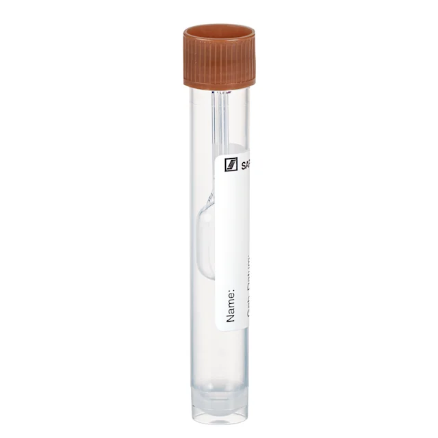 Tube pour recueil de selles, avec cuillère spéciale (1 ml), bouchon à vis, (L x Ø) : 101 x 16,5 mm, transparent