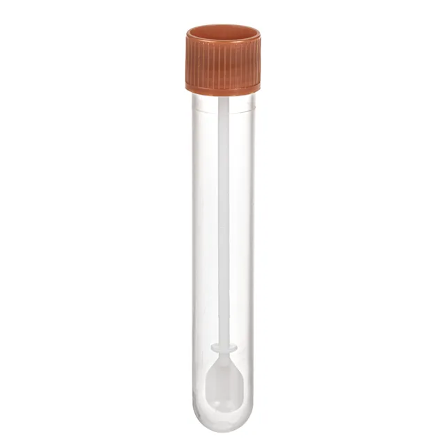 Faeces tube, with spoon, screw cap, (LxØ): 101 x 16.5 mm, transparent, sterile