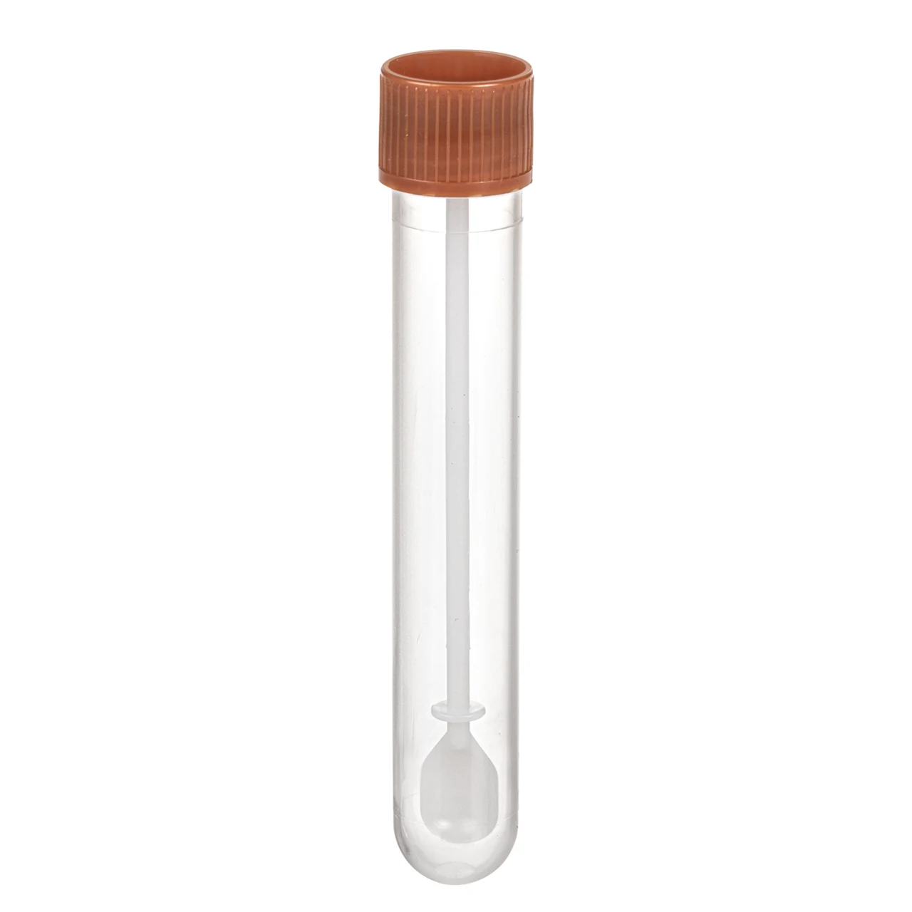 Faeces tube, with spoon, screw cap, (LxØ): 101 x 16.5 mm, transparent, sterile