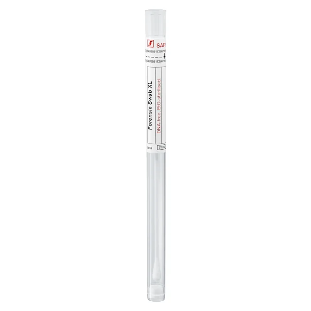Écouvillon médico-légal, XL, rond, dans le tube avec membrane de ventilation, ISO 18385, 125 mm, viscose