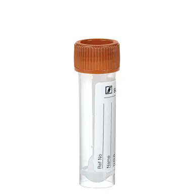 Faeces tube, screw cap, (LxØ): 76 x 20 mm, transparent
