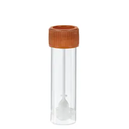 Faeces tube, with spoon, screw cap, (LxØ): 76 x 20 mm, transparent