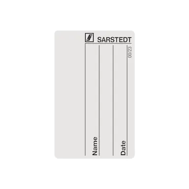 Adhesive label, (LxW): 40 x 26 mm, paper, white, Name + date
