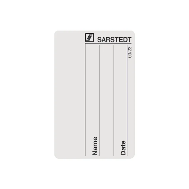 Adhesive label, (LxW): 40 x 26 mm, paper, white, Name + date