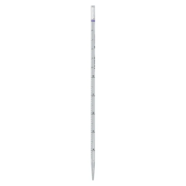 Pipeta serológica, con punta, con algodón, 5 ml, estéril, 25 unidades/bolsa