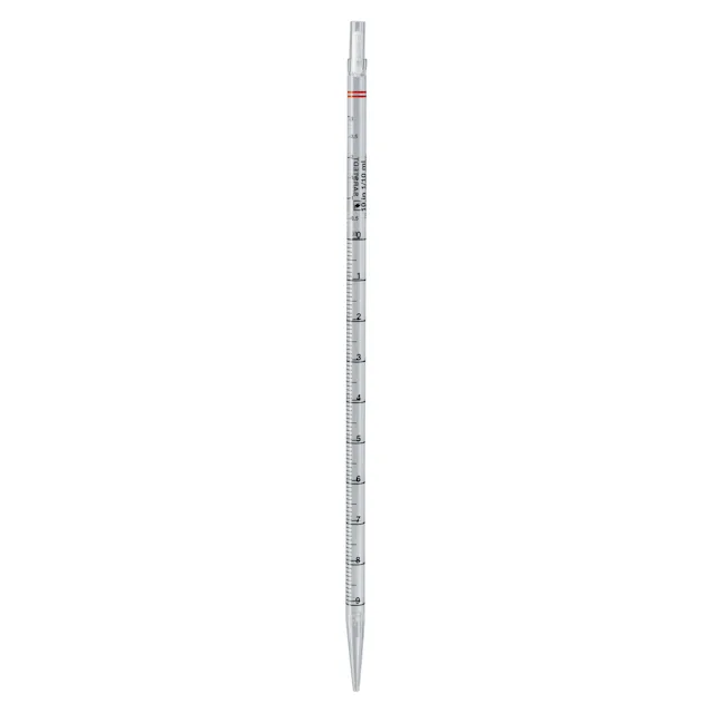Pipeta serológica, con punta, con algodón, 10 ml, estéril, 25 unidades/bolsa