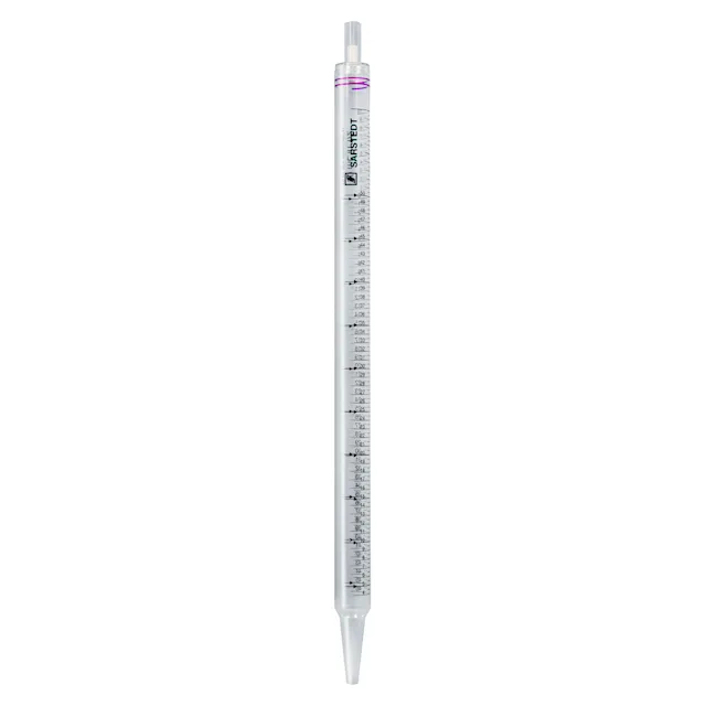 Pipeta serológica, con punta, con algodón, 50 ml, estéril, apirógeno/libre de endotoxinas, no citotóxico, 1 unidades/blíster