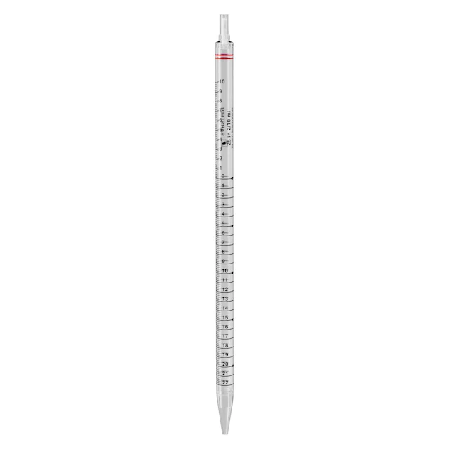 Pipette sérologique, avec embout, cotonnée, 25 ml, stérile, apyrogène/exempt d’endotoxine, non cytotoxique, 1 pièce(s)/blister