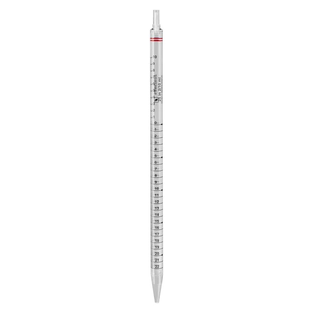 Pipeta serológica, con punta, con algodón, 25 ml, estéril, 20 unidades/bolsa