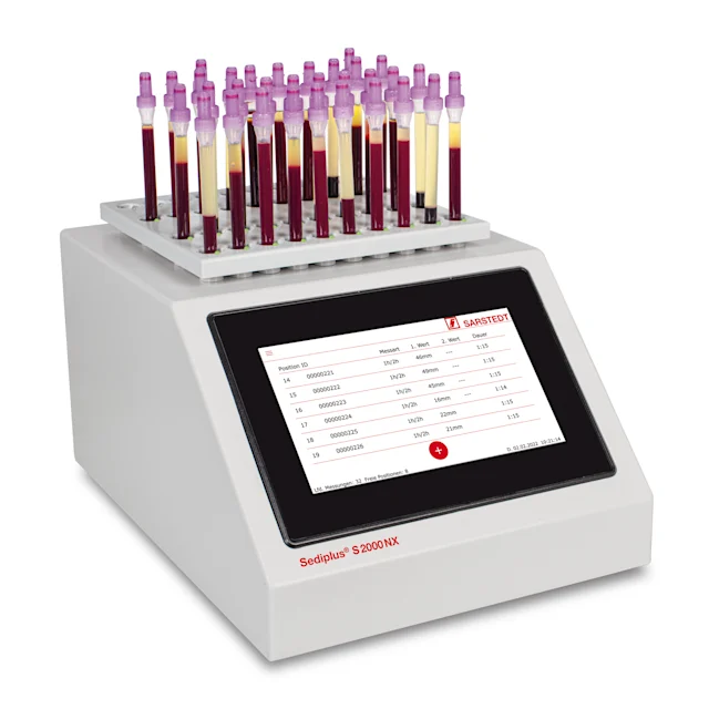 Sediplus® S 2000 NX, dispositif de mesure automatique de la sédimentation sanguine avec 40 canaux, avec Test-Sedivettes pour le contrôle du fonctionnement, 40 postes de mesure, 110 - 230 V