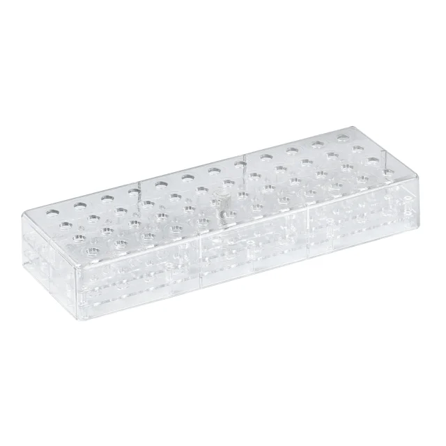 Gradilla, PC, dimensión modular: 12 x 4, adecuada para recipientes de reacción de 8 mm Ø, ej. ref. 72.699, 72.735