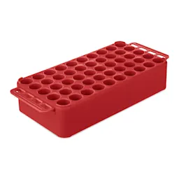 Block Rack D17, Ø opening: 17 mm, 5 x 10, red, with handle