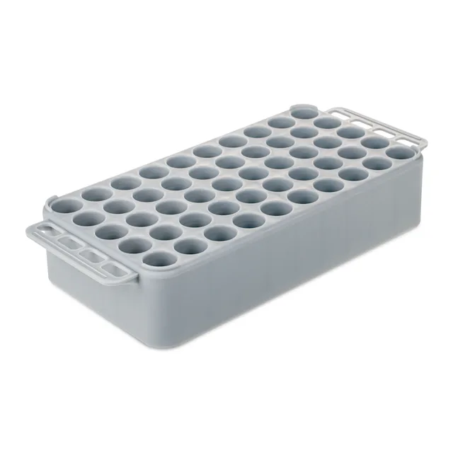 Block Rack D17, Ø opening: 17 mm, 5 x 10, grey, with handle