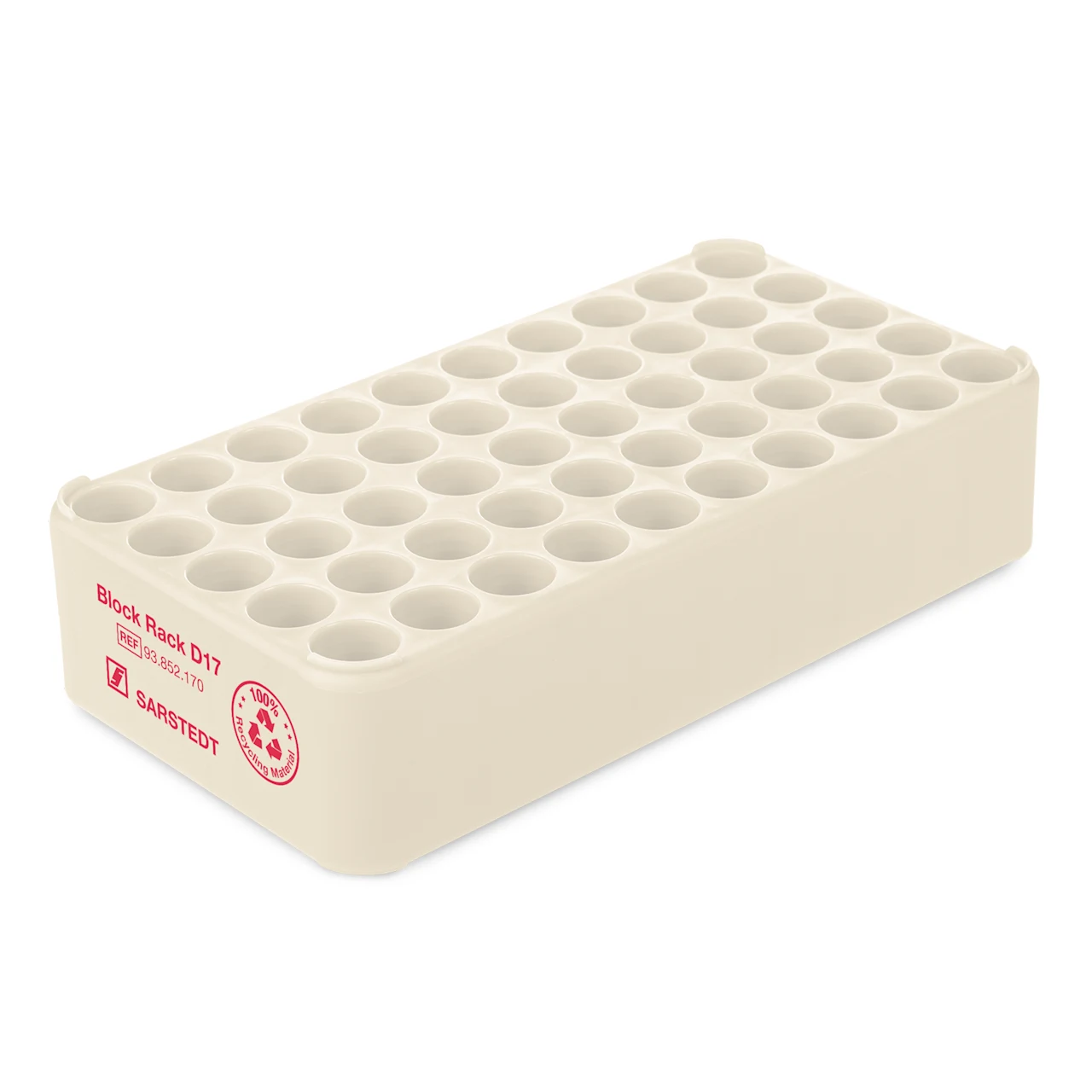 Block Rack D17, Ø opening: 17 mm, 5 x 10, creamy white