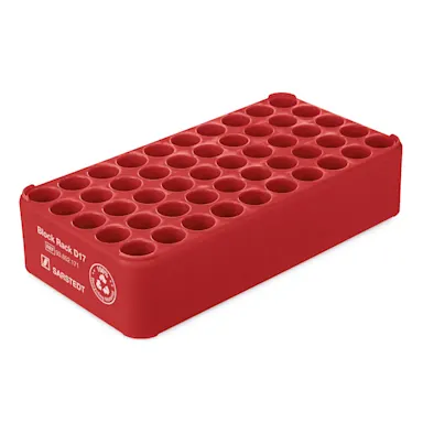 Block Rack D17, Ø opening: 17 mm, 5 x 10, red
