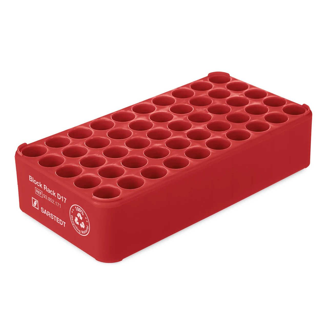 Block Rack D17, Ø opening: 17 mm, 5 x 10, red