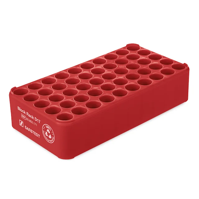 Штатив Block Rack D17, Ø отверстия: 17 мм, 5 x 10, красный(-ая)