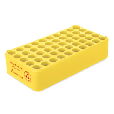 Block Rack D17, Ø opening: 17 mm, 5 x 10, yellow