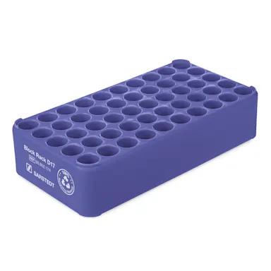 Block Rack D17, Ø opening: 17 mm, 5 x 10, blue