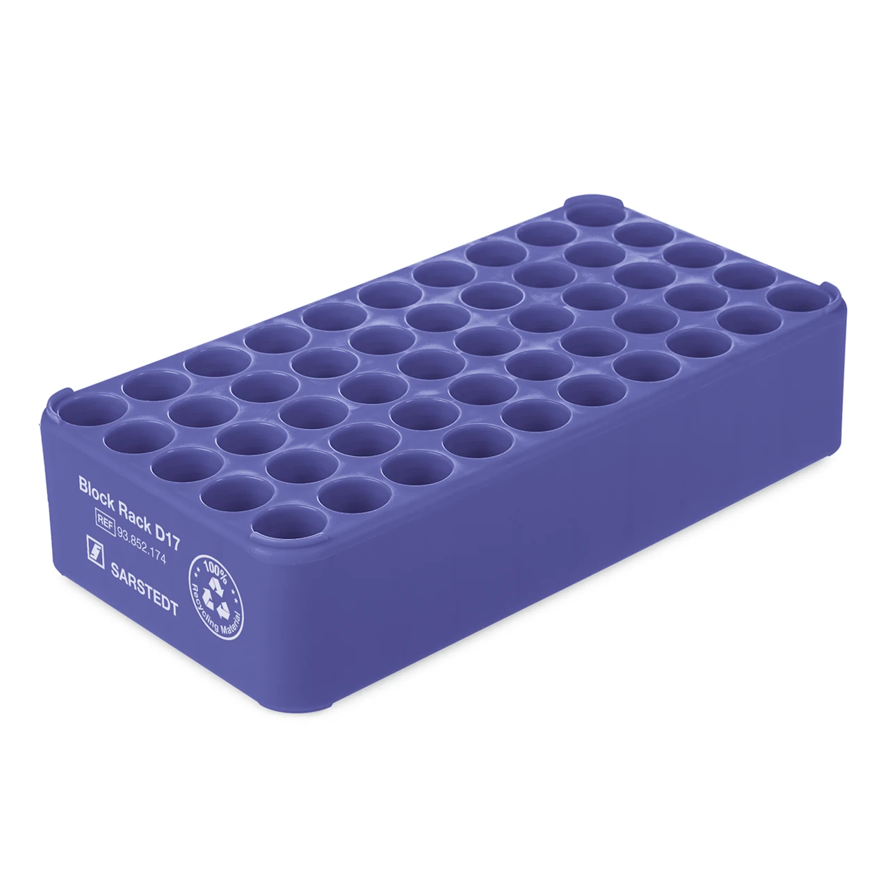 Block Rack D17, Ø opening: 17 mm, 5 x 10, blue