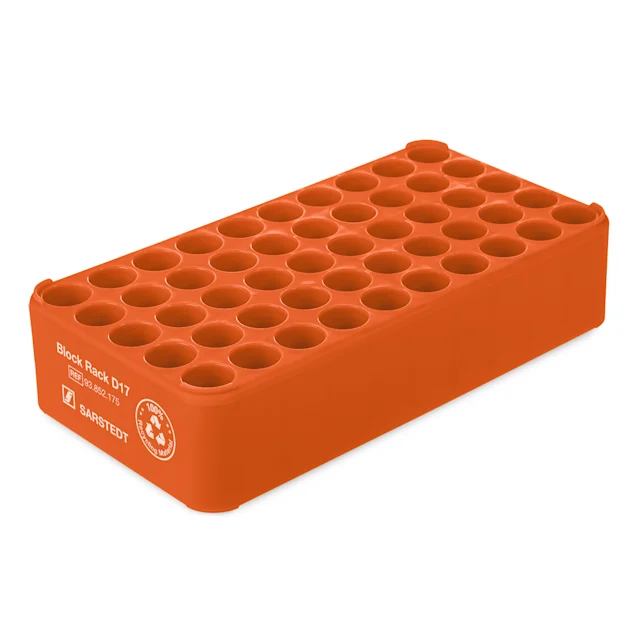 Portoir D17, Ø orifice : 17 mm, 5 x 10, orange