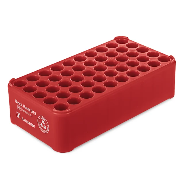 Block Rack D13, Ø orificio: 13 mm, 5 x 10, rojo