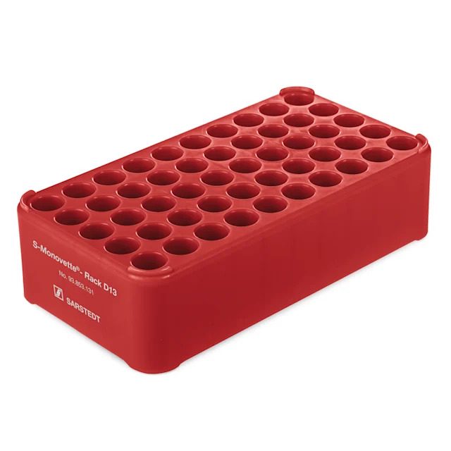 Portoir D13, Ø orifice : 13 mm, 5 x 10, rouge