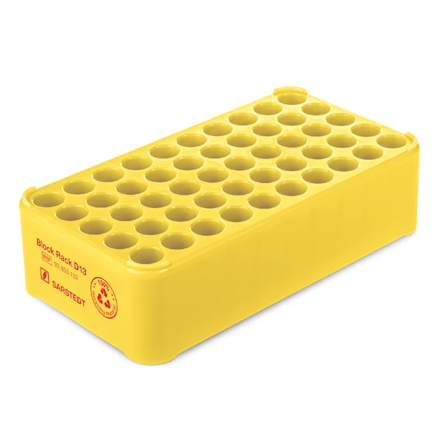 Block Rack D13, Ø orificio: 13 mm, 5 x 10, amarillo