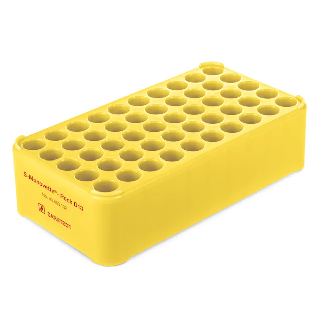 Block Rack D13, Ø opening: 13 mm, 5 x 10, yellow